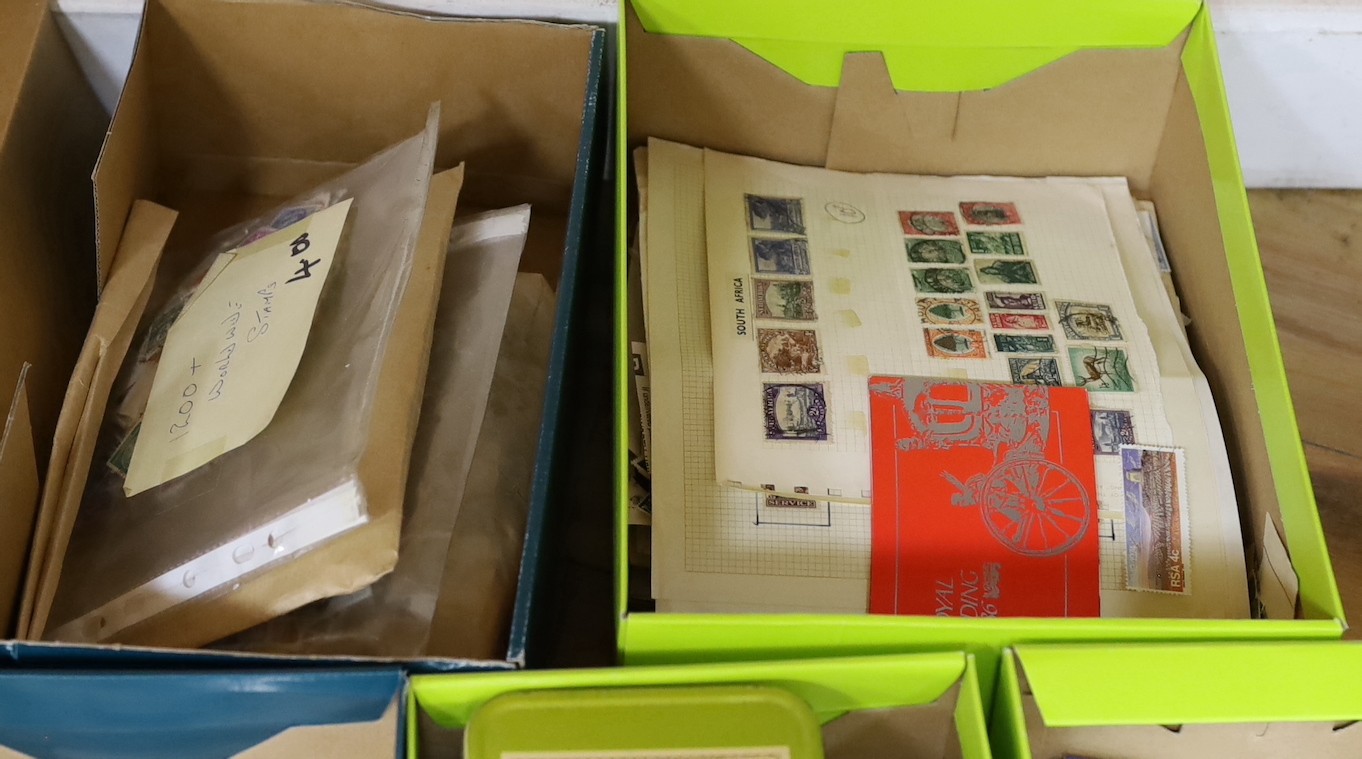 A collection of loose stamps